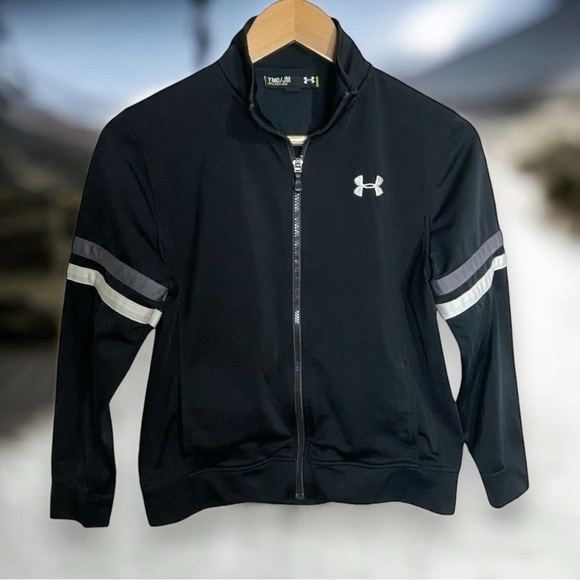 Under Armour Youth Medium UA Brawler Zip Front Warm-Up Jacket - Picture 1 of 6